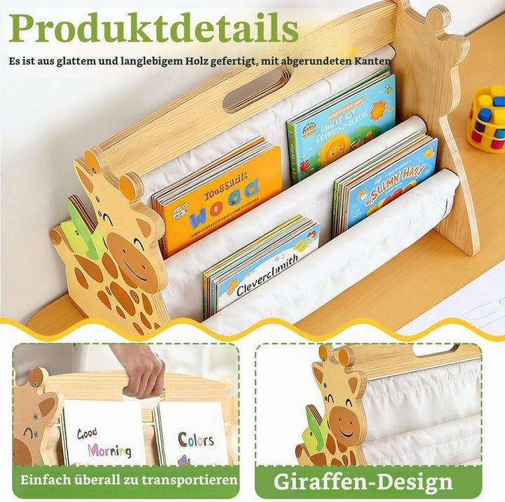 Bücherregal Kinder, Ddoppelseitiges Bücherregal Holz, Montessori Kinderrega, Bücherkiste Kinder mit