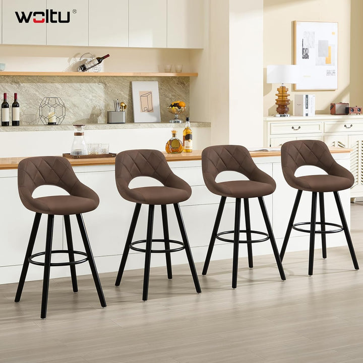 WOLTU Barhocker 2er Set, Barstuhl Küchenhocker Thekenhocker, Hocker mit Rückenlehne Fussstütze, aus