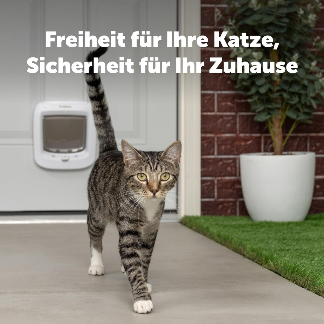 PetSafe Mikrochip-Katzenklappe, batteriebetriebene Haustierklappe, 4-Wege-Verriegelung und einfache