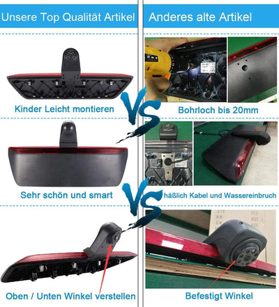 Kalakus HD Dritte Dach Bremsleuchte Rückfahrkamera Dachkamera Einparkhilfe+ 4,3 Zoll LCD Rückspiegel