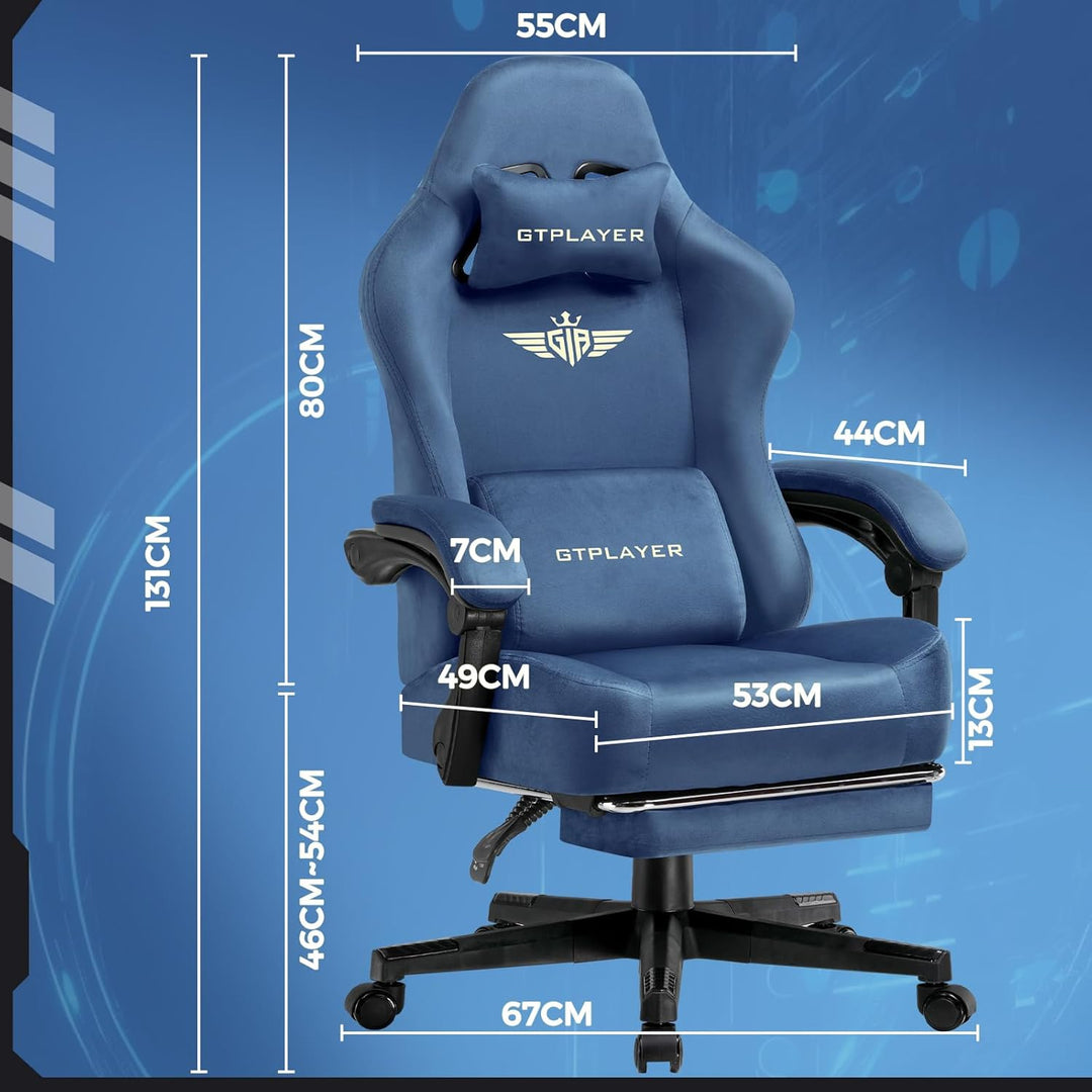 GTPLAYER Gaming Stuhl, Atmungsaktiver Bürostuhl, bürostuhl ergonomisch, Hochwertiger - Stoff, Ergono
