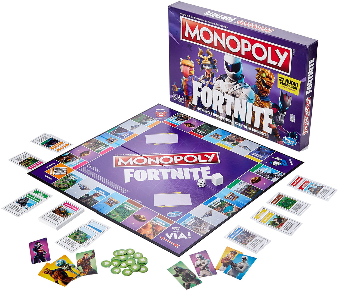 Hasbro, Monopoly, Fortnite-Schachtelspiel, Season 2, italienische Ausgabe Fortnite zweite Edition, F