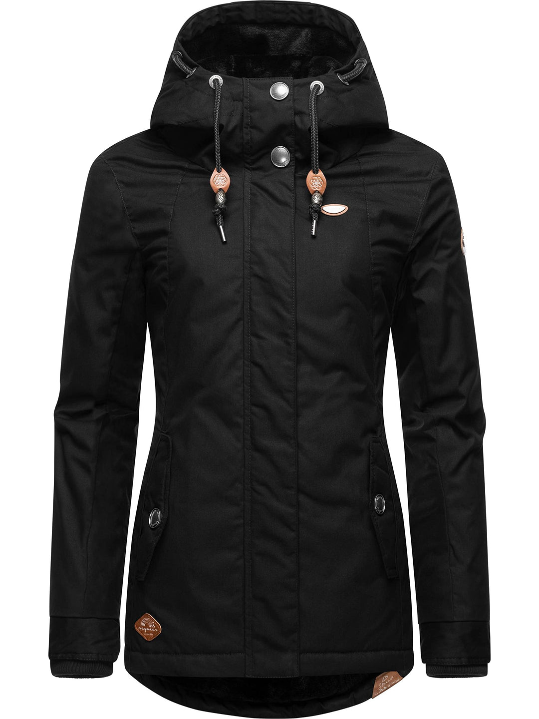 Ragwear Damen warme Winterjacke kurz mit Kapuze Monade Intl XS-6XL M Black22, M Black22