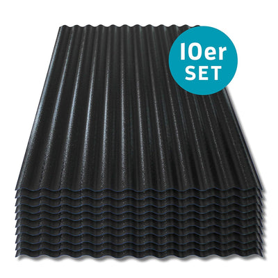 KAISER plastic® Wellplatte | Xtra Strong (PC) | C-Struktur und schwarz | 0,8mm Stärke | Sinus 76/18
