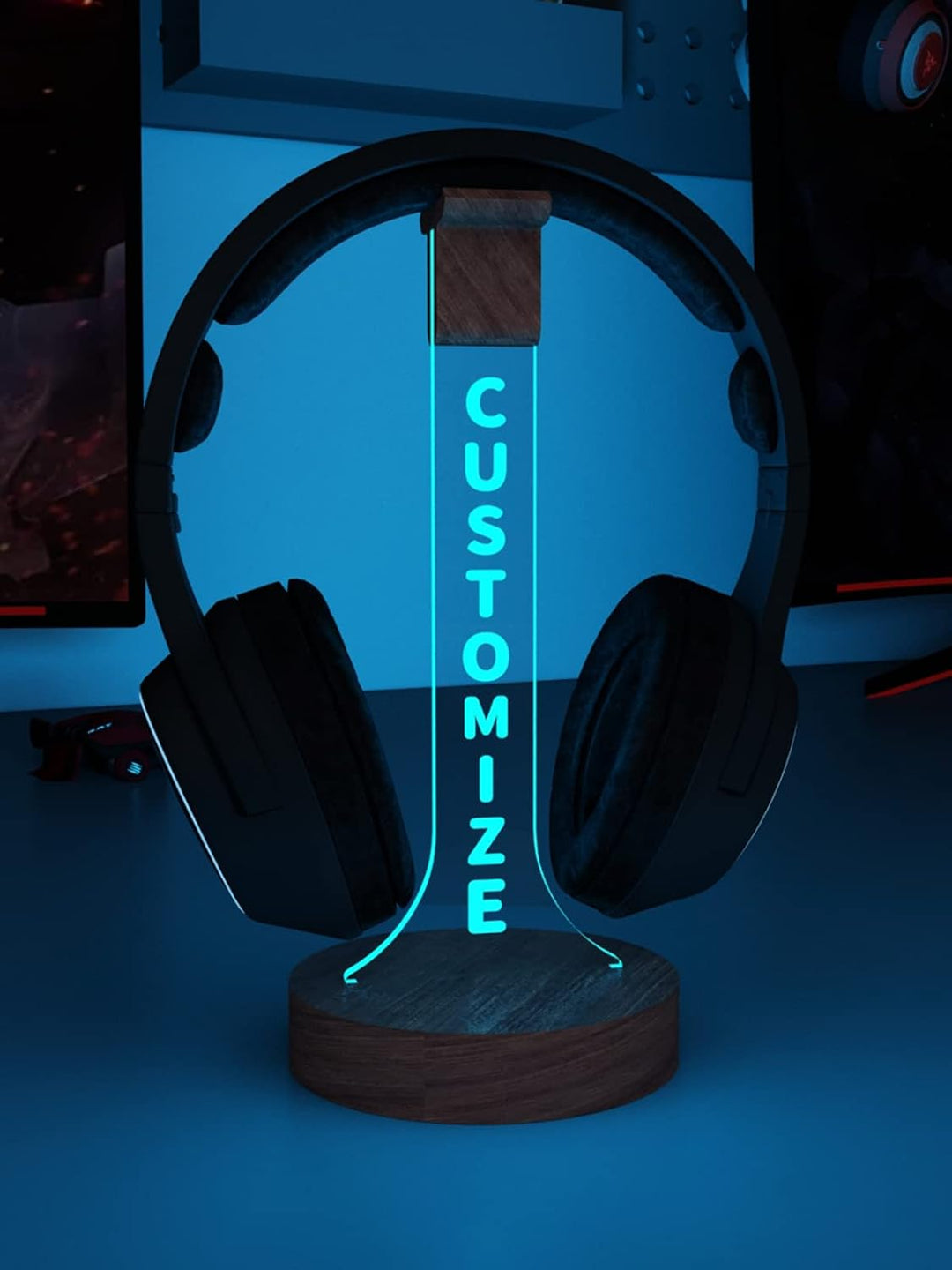 YuanDian personalisierte Licht bis Kopfhörer Stand für Schreibtisch, Gaming-Headset-Halter RGB mit 1