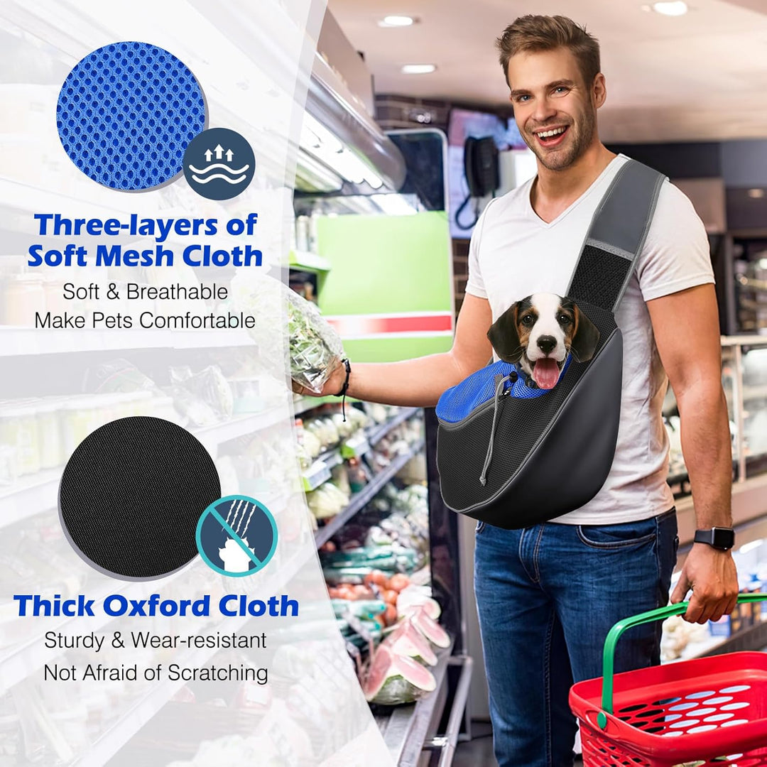 Pawaboo Hund Tragetuch Tragetasche, Hand Frei Atmungsaktiv Mesh Tasche für Welpen Katze, Drawstring