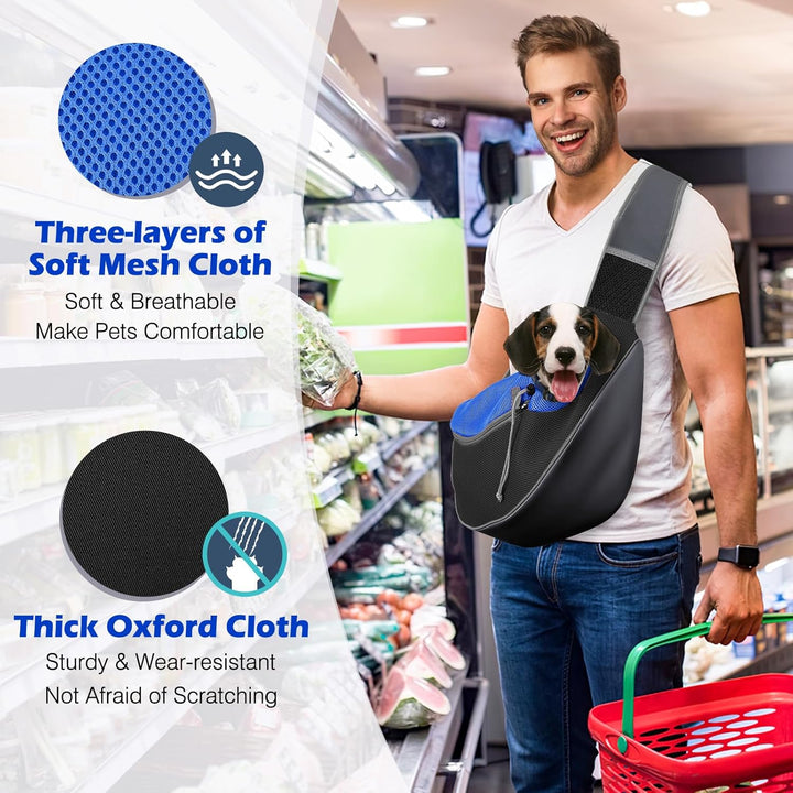 Pawaboo Hund Tragetuch Tragetasche, Hand Frei Atmungsaktiv Mesh Tasche für Welpen Katze, Drawstring