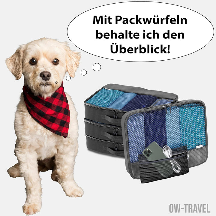 OW-Travel Einfach zu Organisierende Packtaschen für Koffer Large Kleiderlagerung mit Reisewürfeln ei