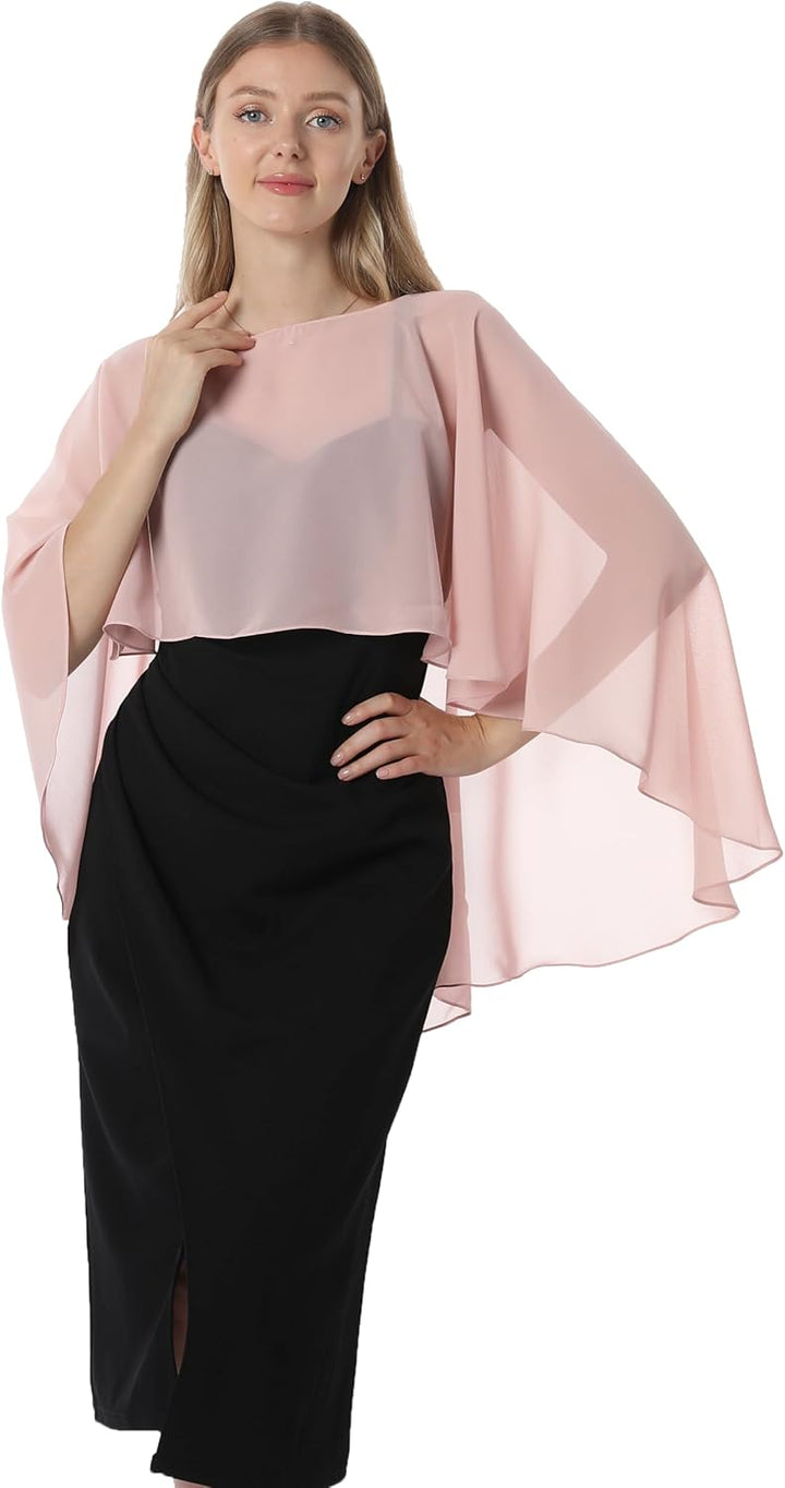 Damen Chiffon-umhang001 Pashmina-Schal Einheitsgrösse Roségold, Einheitsgrösse Roségold