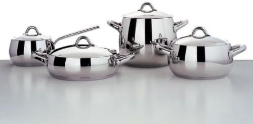 Alessi "MAMI" Flache Kasserolle mit zwei Griffen aus Edelstahl Silber 20 cm, Silber 20 cm