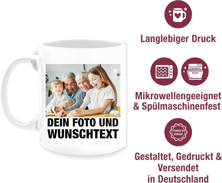 Tasse Tassen 325ml - Mit Foto I Eigenem Bild I Text I Name I Wunschtext - 325 ml - Weiss - mug with