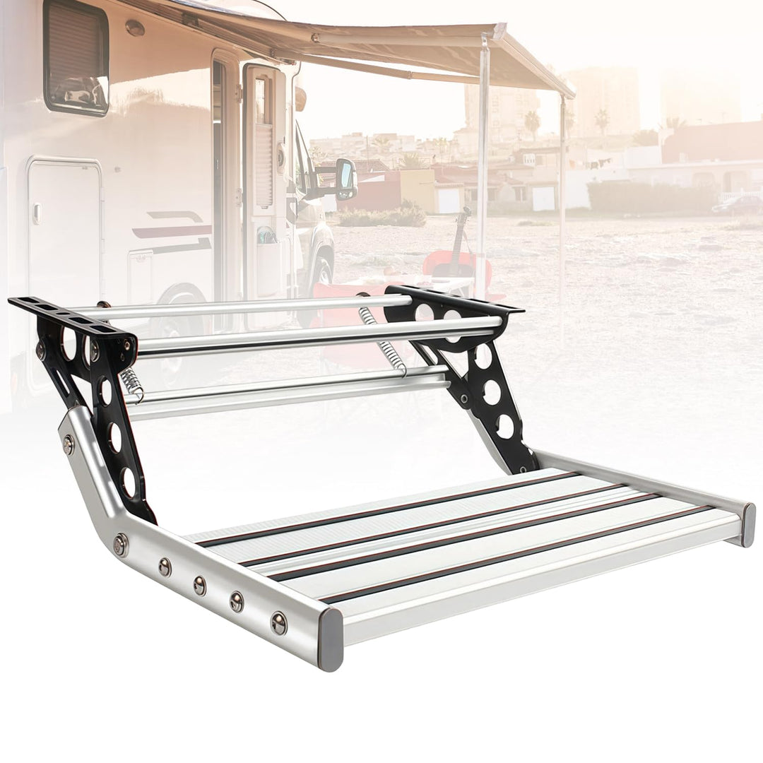 Manuelle Wohnmobil Trittstufen, Wohnmobil Treppe mit LED-Licht, Aluminium klappbare einzelne Stufe T