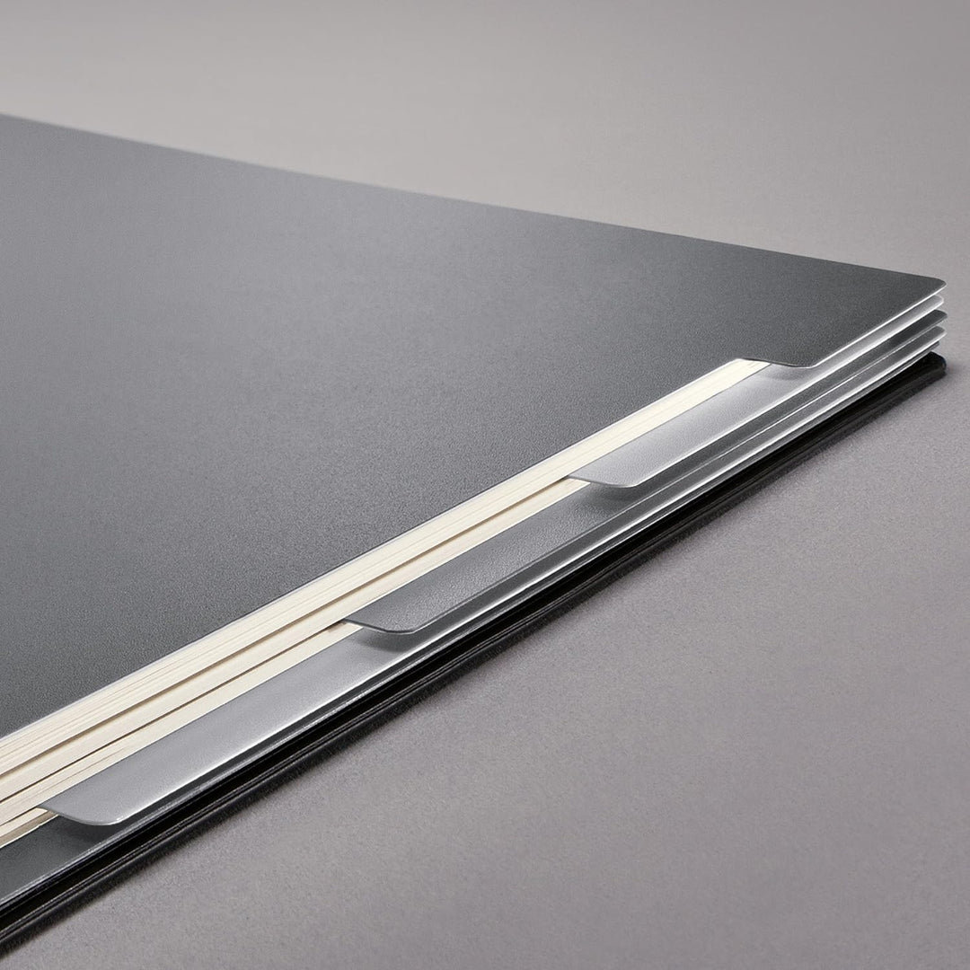 SIGEL CO840/3 Spiralblock A4, kariert, Hardcover, schwarz, 80 Blatt, mit Register, 3er Pack, Concept