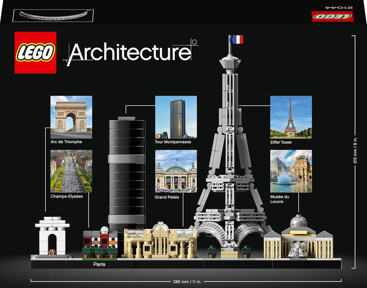 LEGO Architecture Paris, Modellbausatz mit Eiffelturm, Champs-Élysées und Louvre-Modell, Skyline-Kol