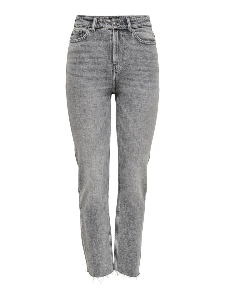 ONLY Female Straight-Fit Jeans ONLEMILY Hohe Taille Gerade geschnitten Jeans 25W / 32L Grey Denim, 2