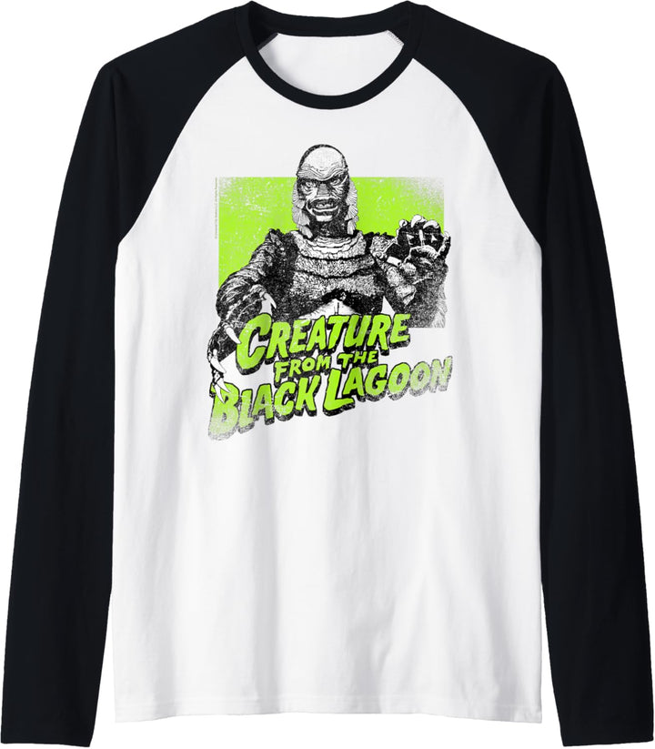 Universal Monsters Creature From The Black Lagoon Green Raglan