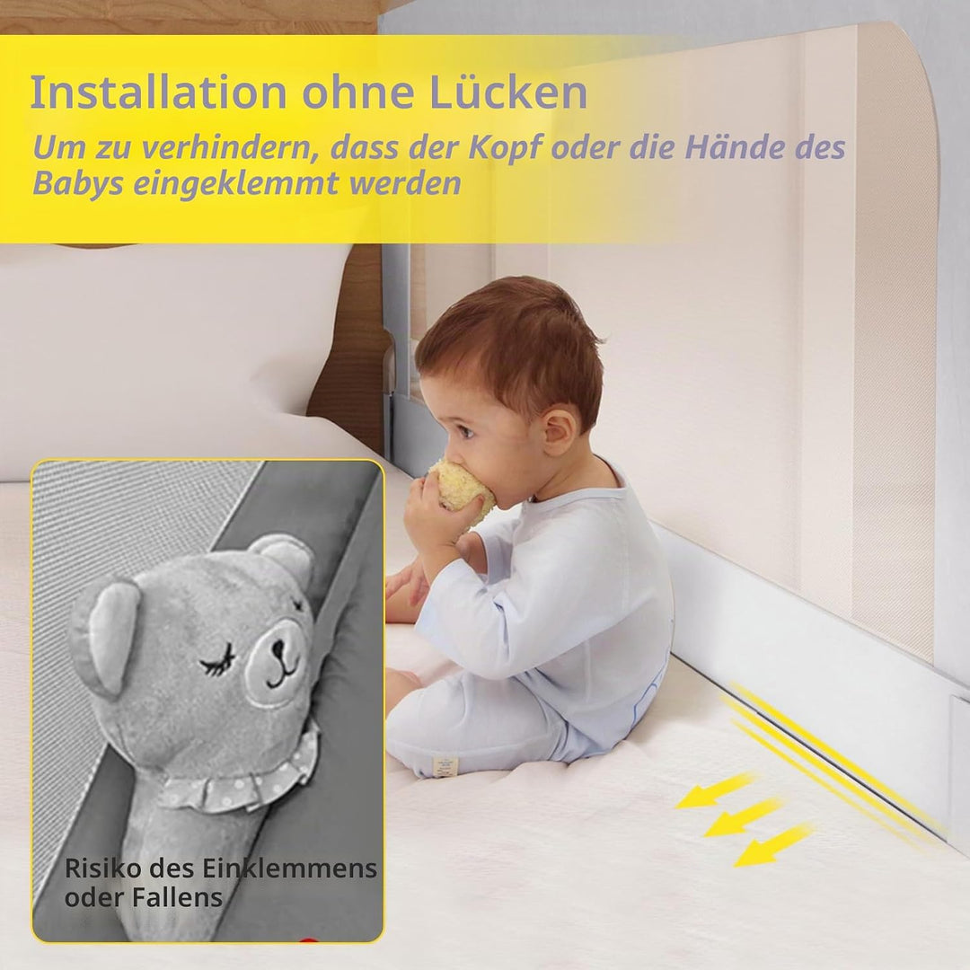 OHMG Bettgeländer,Sicherheitsgitter für Kinder,Sicherheitsgitter für Bett,höhenverstellbar,tragbar,B