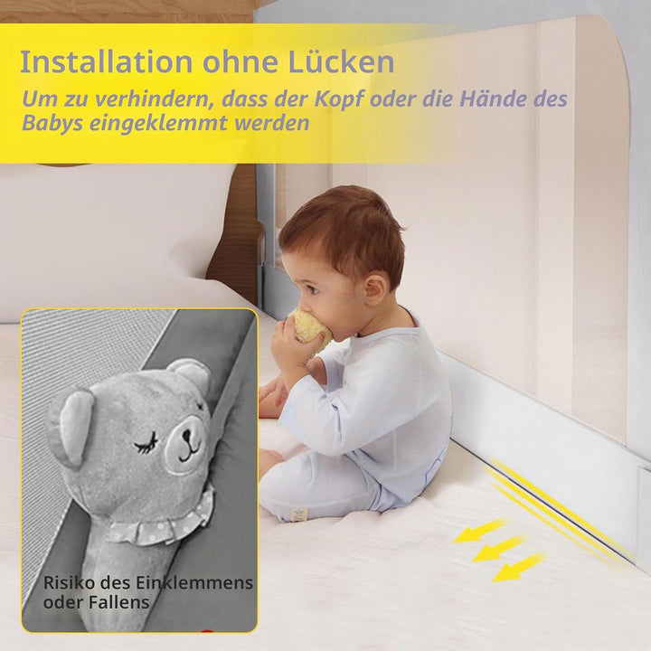 OHMG Bettgeländer,Sicherheitsgitter für Kinder,Sicherheitsgitter für Bett,höhenverstellbar,tragbar,B