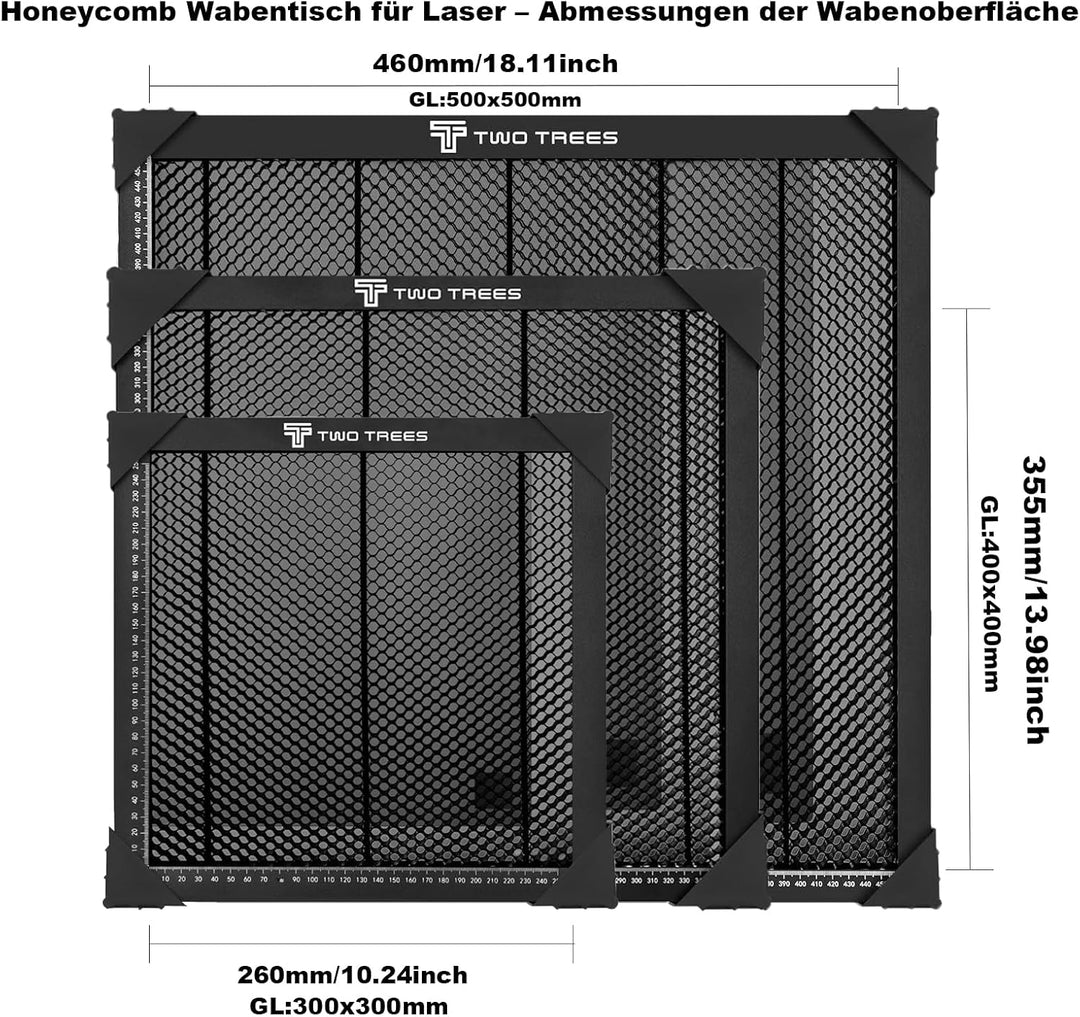 Twotrees Wabentisch 300x300mm Honeycomb Waben Arbeitstisch für Lasergravierer Laser Wabenplatten mit