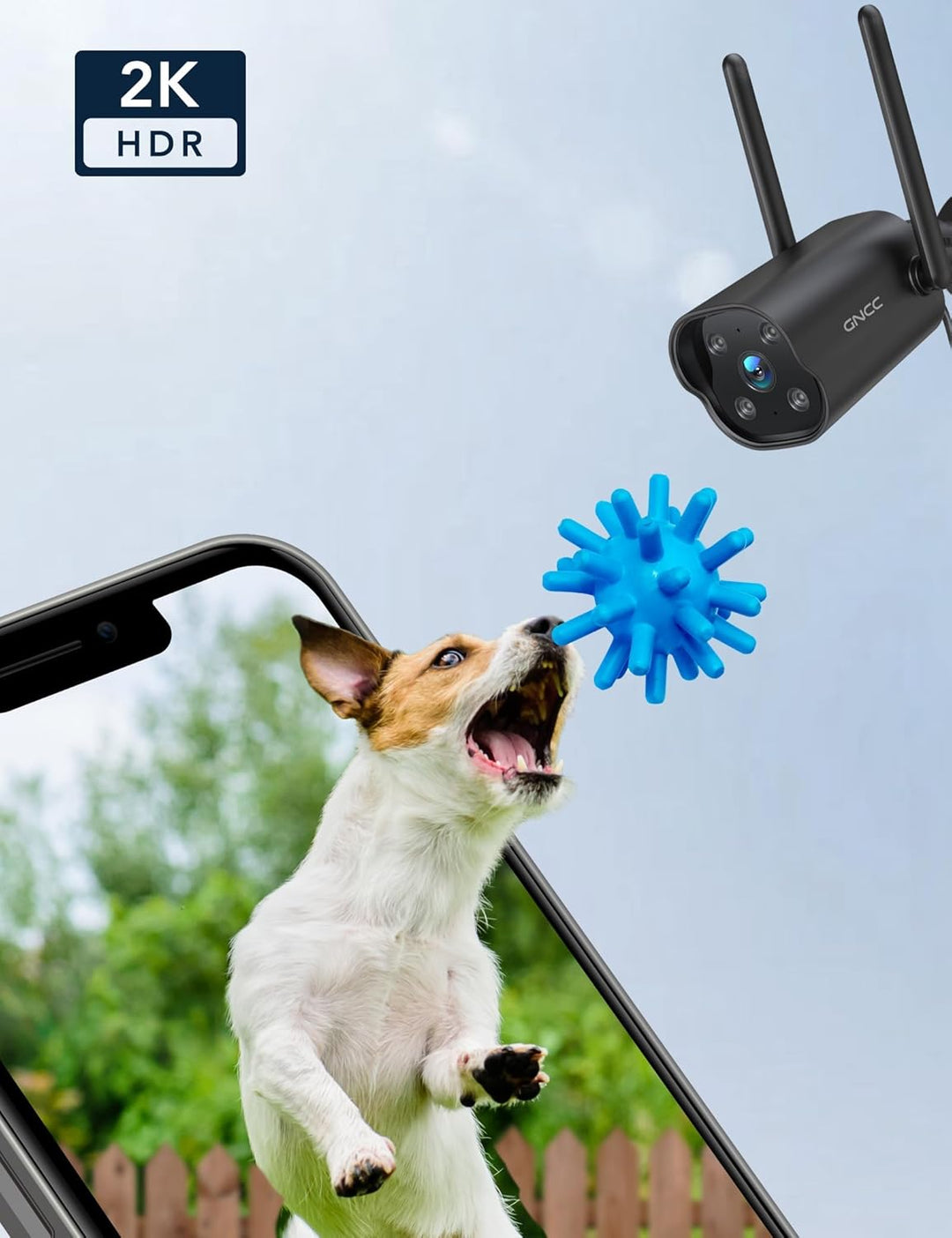 GNCC GT1PRO 2-Kamera-Set, 2K-WLAN-Aussenkamera, IP65 wasserdicht, Infrarot-Nachtsicht, Bewegungserke