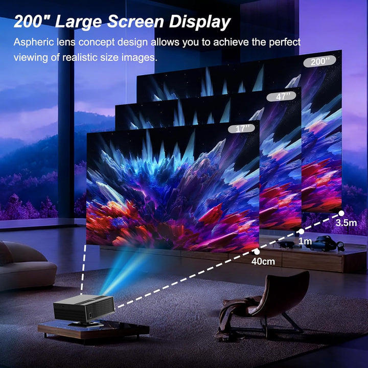 [Google TV & Offizielle Apps] Beamer 4K 8K Unterstützt, Smart Beamer Heimkino 1080P FHD, Autofokus &