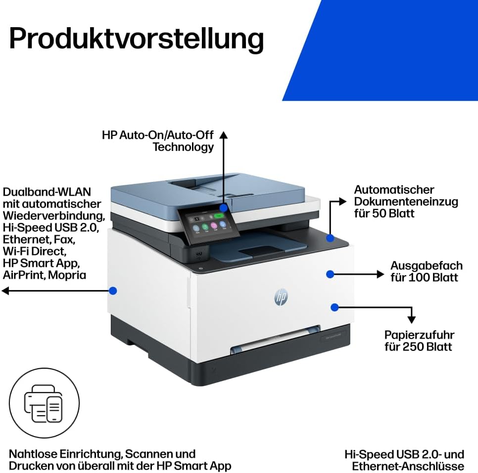 HP Color LaserJet Pro MFP 3302sdwg Multifunktions-Farblaserdrucker, Automatischer beidseitiger Druck
