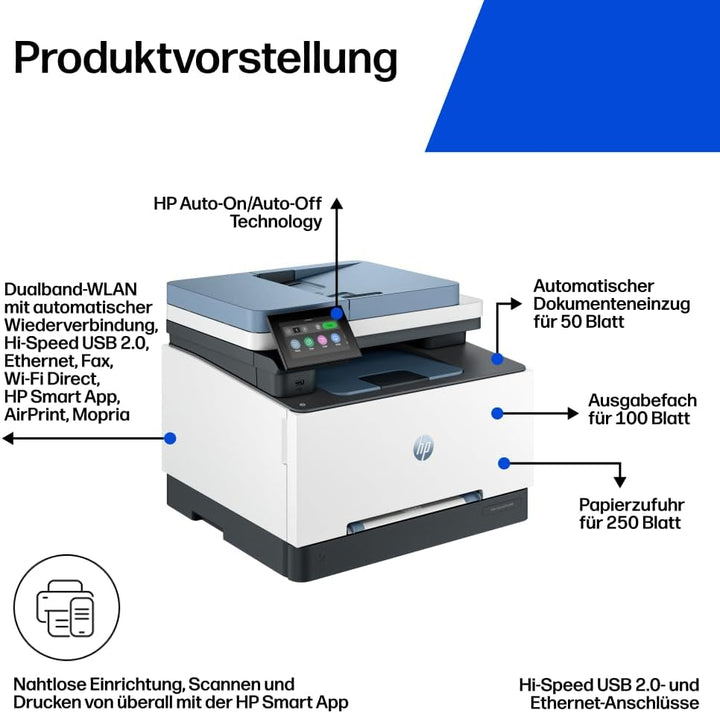 HP Color LaserJet Pro MFP 3302sdwg Multifunktions-Farblaserdrucker, Automatischer beidseitiger Druck