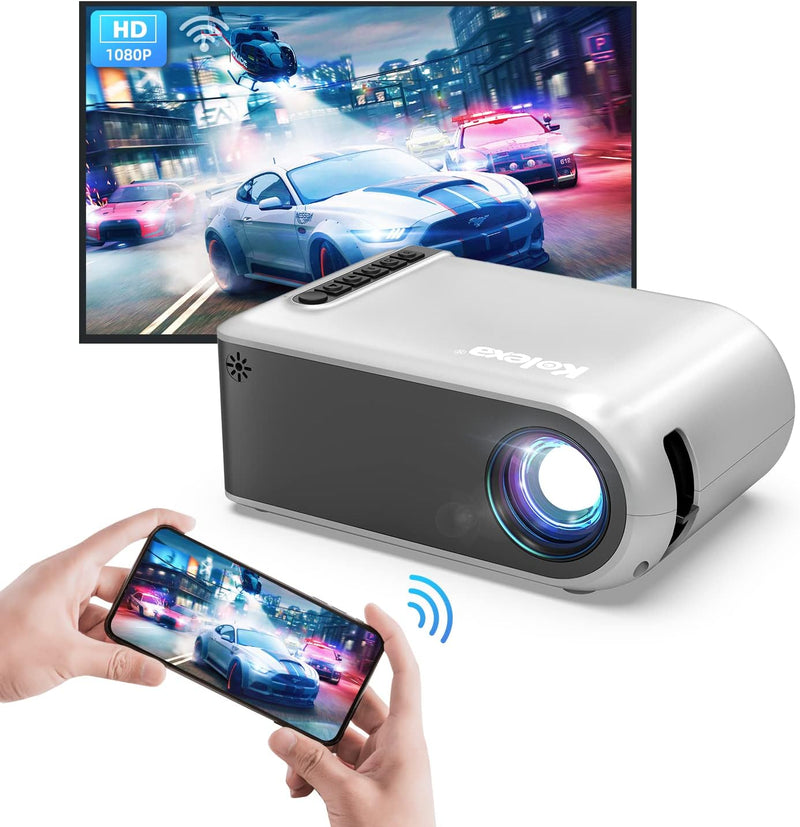 Mini Beamer, WiFi Beamer Full HD 1080P Unterstützt, Kolexa Mini Projektor für Handy, Portable Beamer