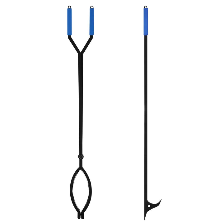 Uten Feuerhaken-Set mit 39.4"/100cm Feuerhaken & 37.6"/99.5cm Feuerzange, grosses, robustes Kaminzub