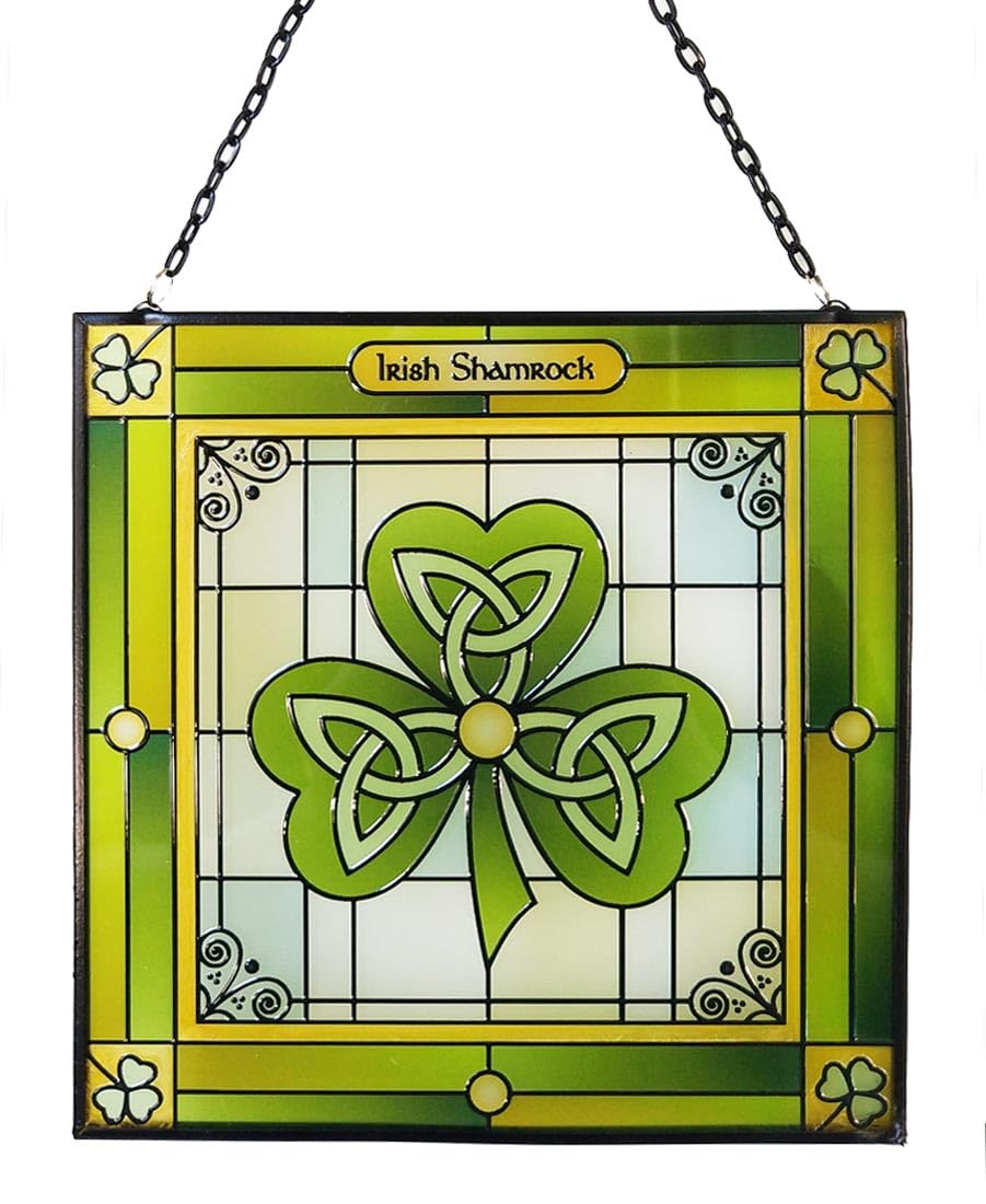 Royal Tara Sonnenfänger aus Buntglas, handgefertigt, Hausdekoration, 16 cm (Kleeblatt), Kleeblatt