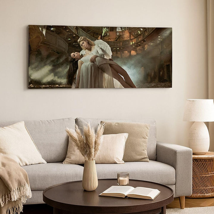Wandbilder Dekoration Wohnzimmer Engel Frau Theater Oper Panorama Bilder auf Leinwand 120x50cm Leinw