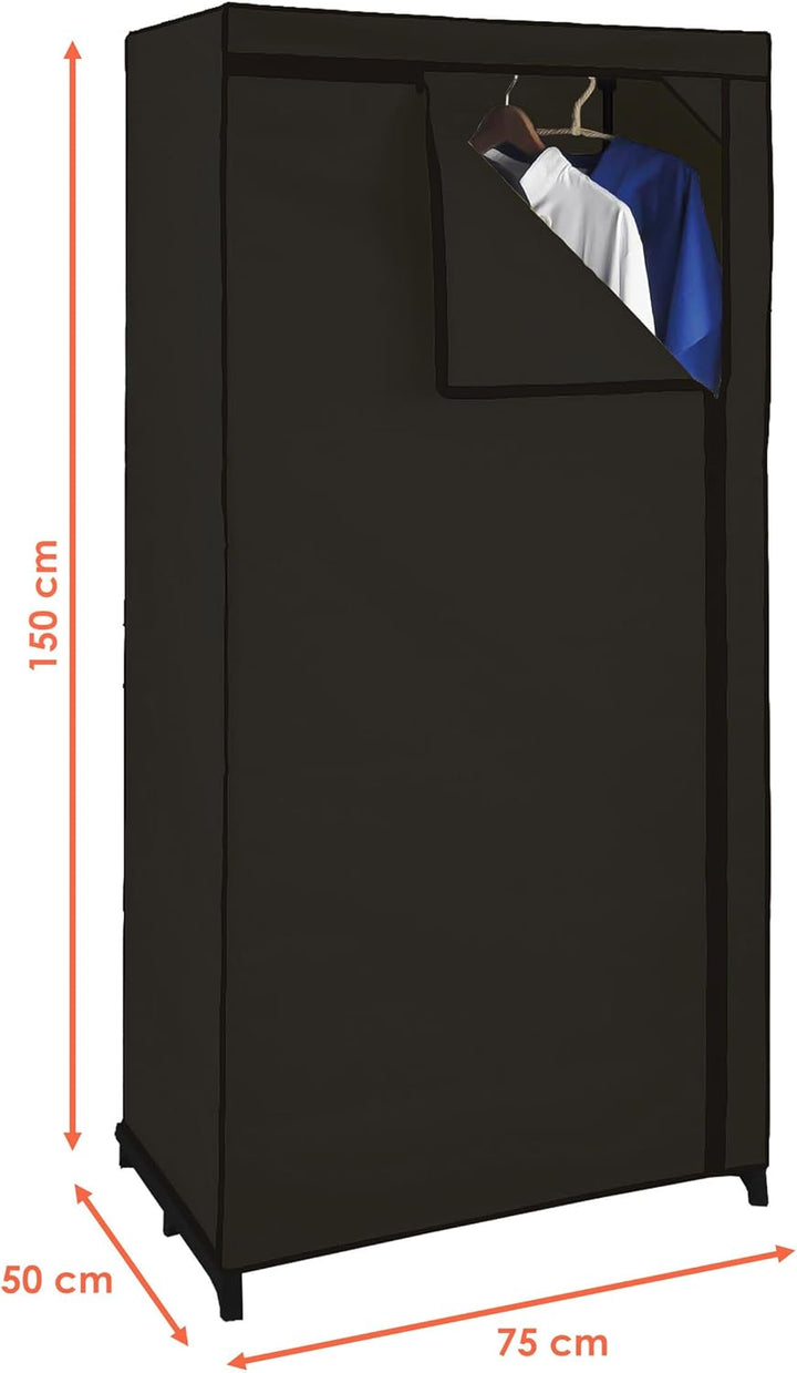 Spetebo Stoffschrank 150 cm inkl. Kleiderstange - Farbe wählbar - Kleiderschrank Faltschrank Stoffkl