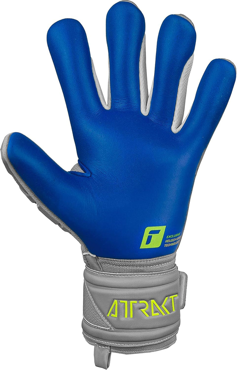 Reusch Herren Attrakt Freegel Unisex Torwarthandschuhe mit Innennaht Schnitt und Grip Silver Belag,