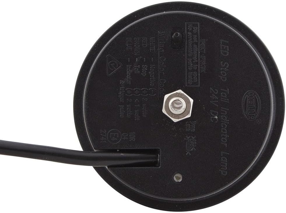 HELLA - Heckleuchte - 83mm - LED - 24V - Anbau/geschraubt - Lichtscheibenfarbe: gelb/rot - Kabel: 25