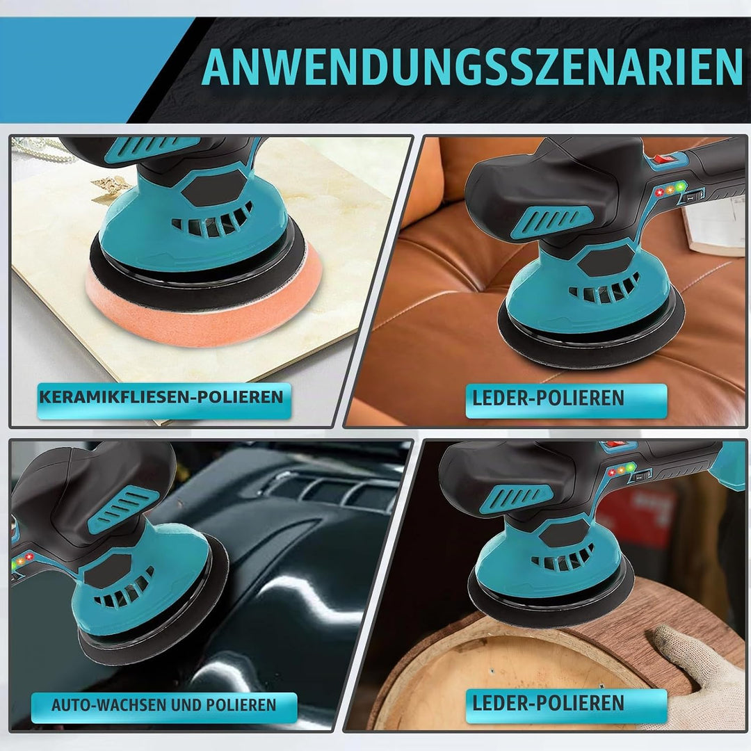 Drahtlose Akku-Poliermaschine, Auto-Poliermaschine, Exzenter-Poliermaschine, 6-Stufen-Geschwindigkei