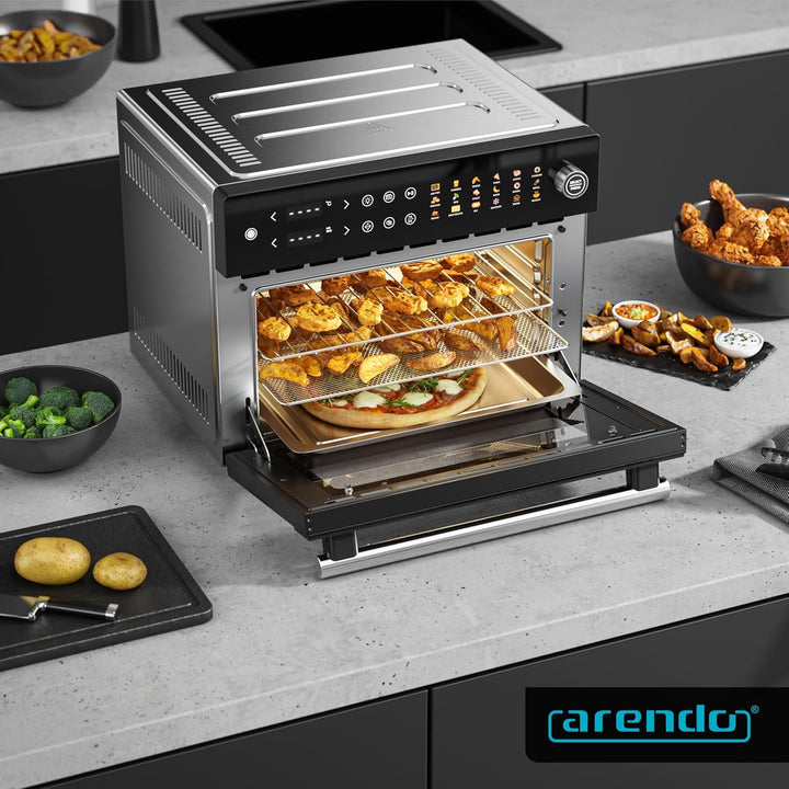 Arendo - Minibackofen 30l - Heissluftfritteuse 30 Liter - Edelstahl - Multifunktionsofen Umluft - mi
