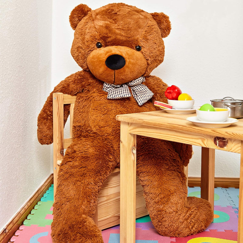 Lumaland XXL-Teddy mit Knopfaugen | Höhe: 120 cm | Süsser Jumbo-Kuschelbär aus hochwertigem Plüsch V