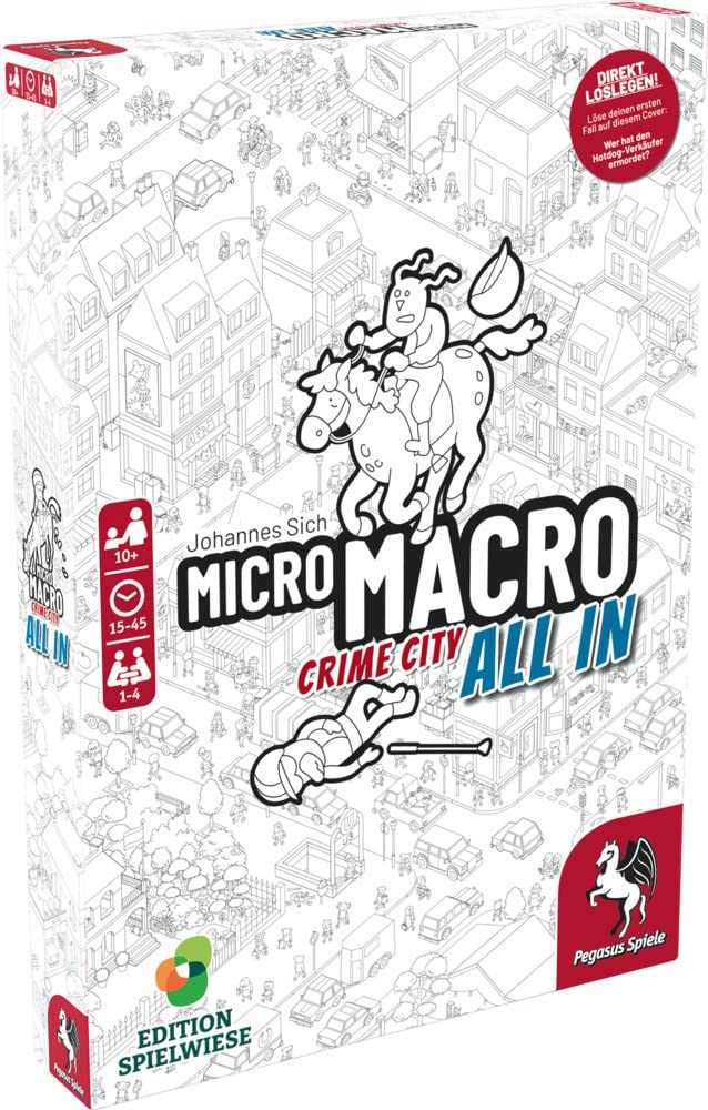 Pegasus/Spielwiese 59062G MicroMacro: Crime City 3 – All In (Edition Spielwiese), Schwarz-weiss-metr