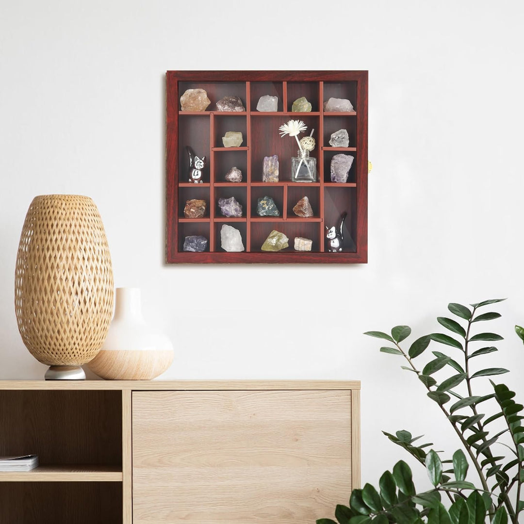 FramePro Felsen Bilderrahmen Vitrine Kristall Shadow Box 35x35cm 3D Rahmen zum Befüllen Tiefer Aufbe