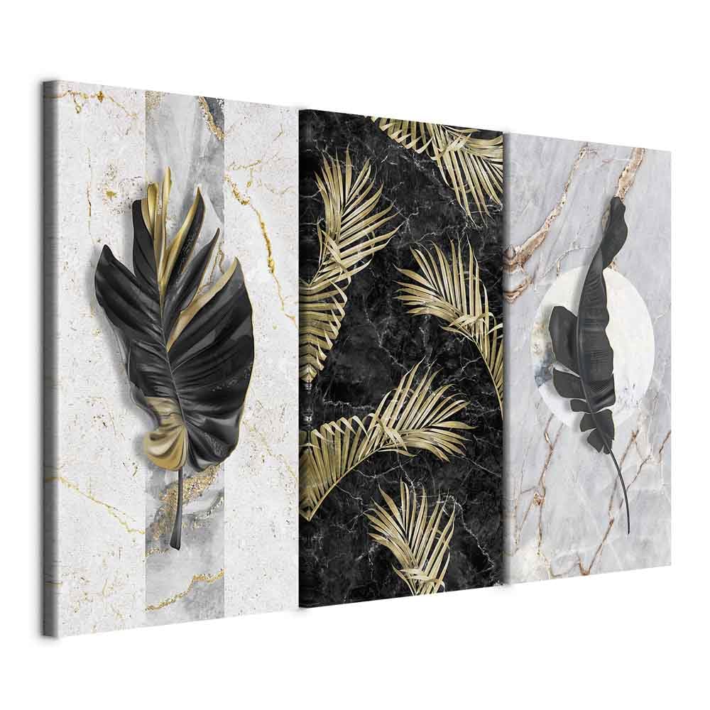 murando - Bilder tropische Blätter 120x80 cm Vlies Leinwandbild 3 Teilig Kunstdruck modern Wandbilde