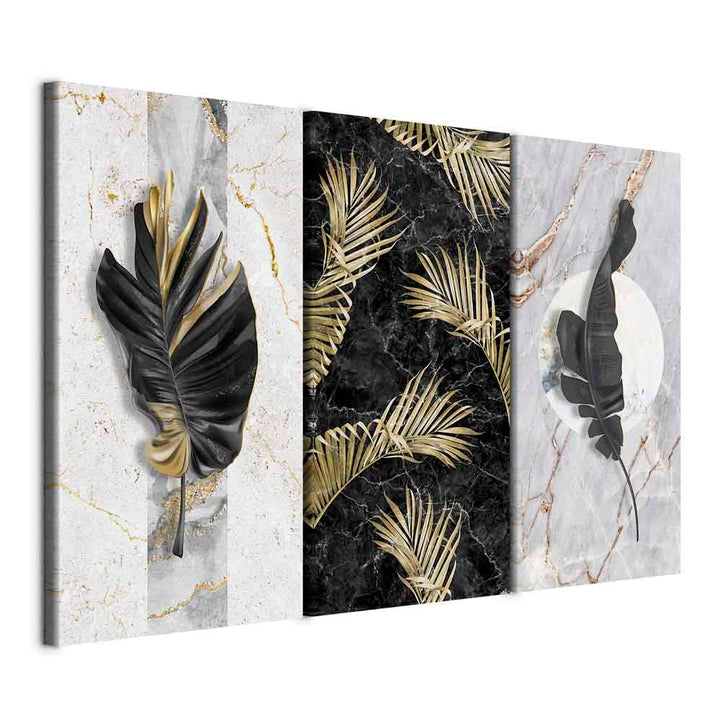 murando - Bilder tropische Blätter 120x80 cm Vlies Leinwandbild 3 Teilig Kunstdruck modern Wandbilde