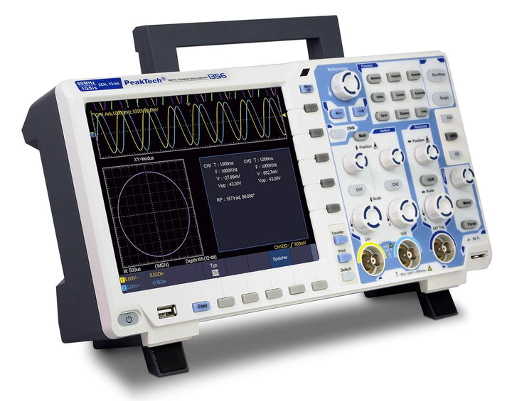 PeakTech 1356 – 2-Kanal "All-in-One" Speicher-Oszilloskop 60 MHz - Max. 1 GS/S und 12-Bit A/D - mit
