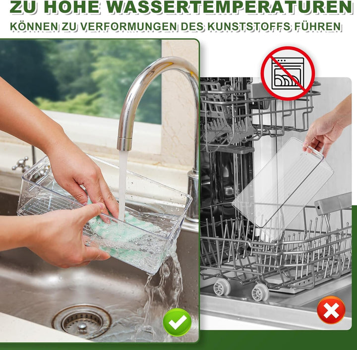 6er Pack Kühlschrank Organizer Aufbewahrung Boxen Set, Fridge Organizer Schublade Ordnungssystem Sta