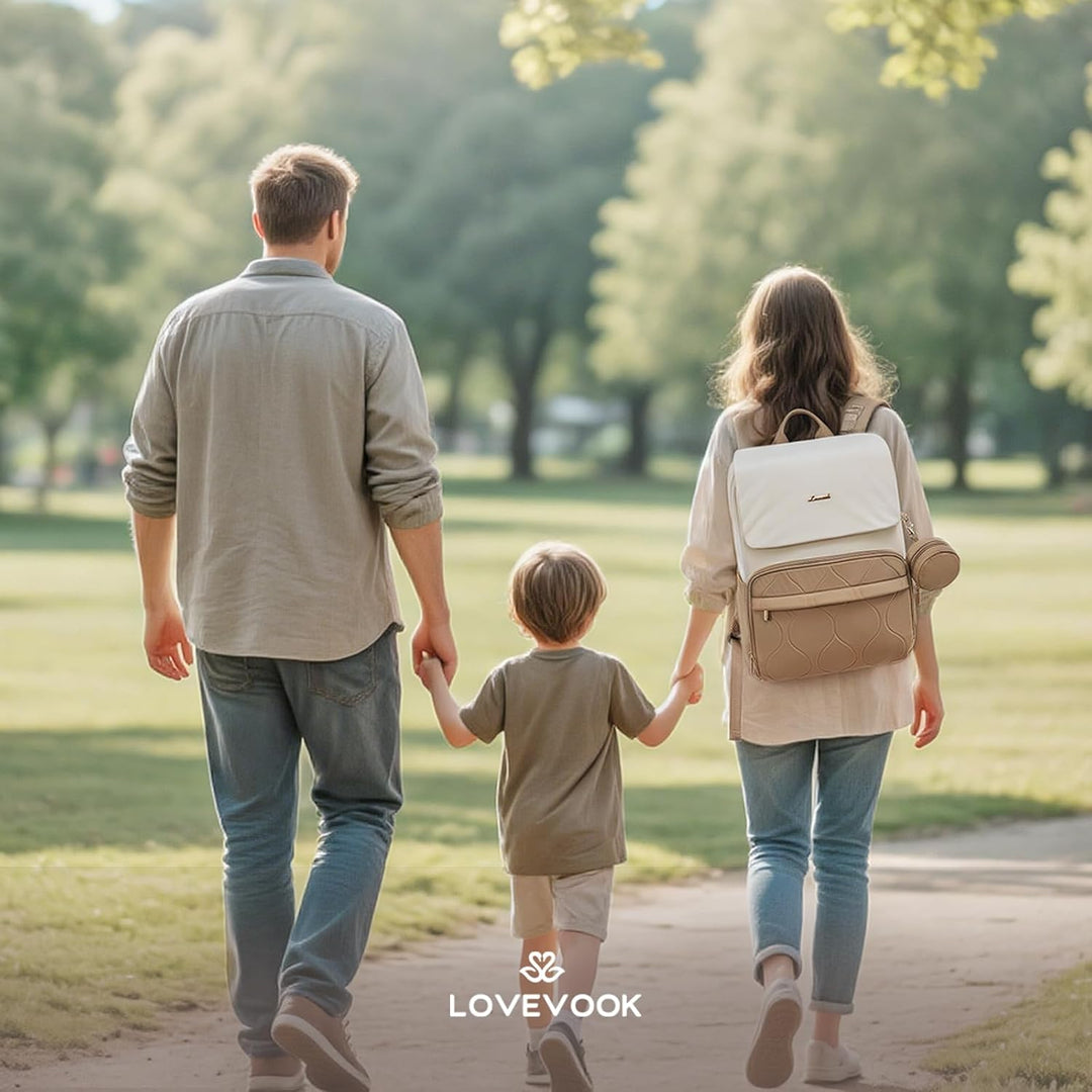 LOVEVOOK Wickelrucksack Gross Wickeltasche Rucksack Diaper Bag für Mama Papa | Lässig Babytasche mit