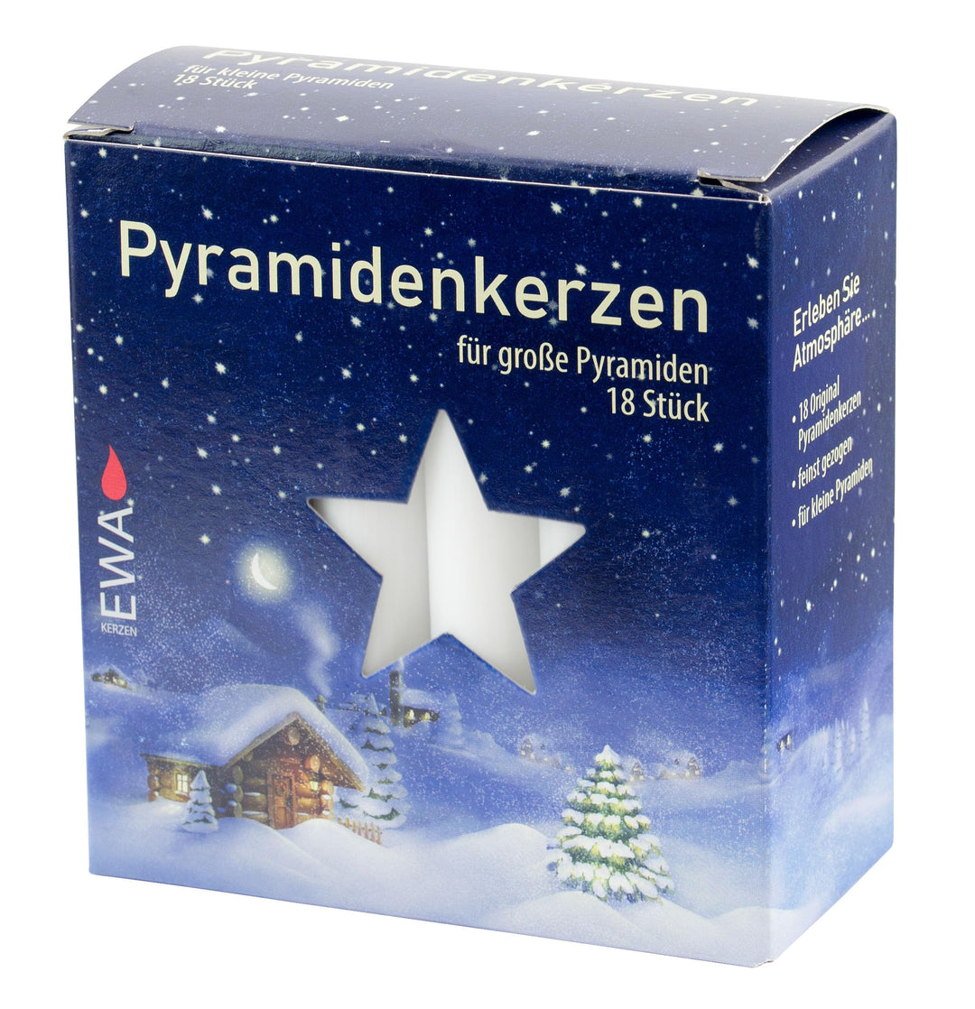 Ewa-Jeka Pyramidenkerzen Weiss 17x100 mm 18 Stück im Pack - Markenqualität (5)