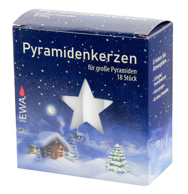 Ewa-Jeka Pyramidenkerzen Weiss 17x100 mm 18 Stück im Pack - Markenqualität (5)
