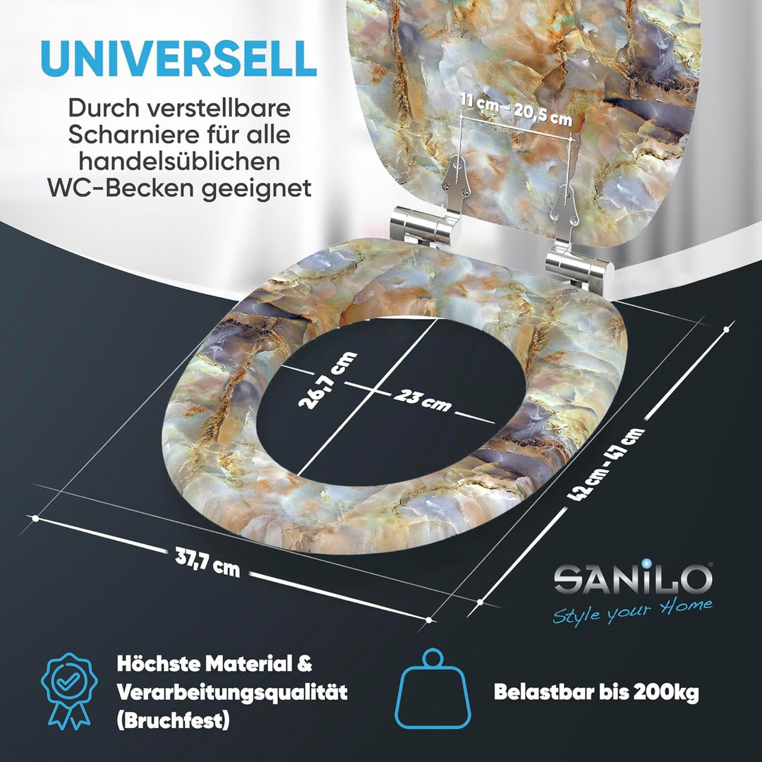 Sanilo WC Sitz mit Absenkautomatik, viele neue Toilettendeckel zur Auswahl, hochwertige Oberfläche,