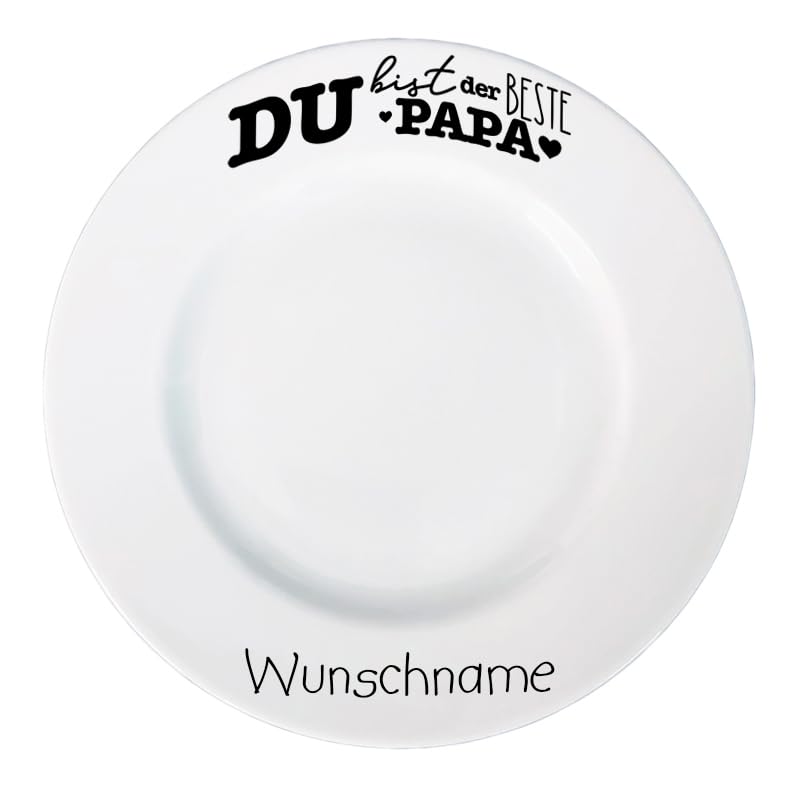 Personalisierter Frühstücksteller – Du bist der beste Papa – mit Wunschname – individuell gestaltbar