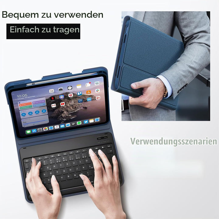 JETech Keyboard Hülle für iPad (A16) 11./10. Generation (2025/2022) mit Stifthalter, Magnetisch Abne