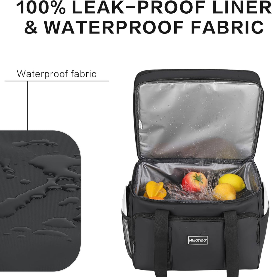 Hulongo Kühltasche Isoliert Kühltasche Wasserdicht Picknick Doppel-Thermotasche für Camping, Reisen,